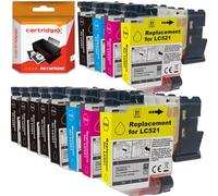 Cartridgex Compatible Ink Cartridge Set Replacement For Brother LC-521 12 Pack (2 Full CMYK Sets + 4 Extra Black) for DCP-J1260W DCP-J1310DW DCP-J1313DW DCP-J1360DW DCP-J1460DW