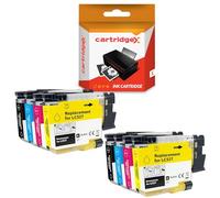 Cartridgex Compatible Ink Set Replacement For Brother LC-527 CMYK 8 Pack | 8 Pack, 2 Complete CMYK Sets, 2600 Black & 1800 Colour Pages, Easy Installation