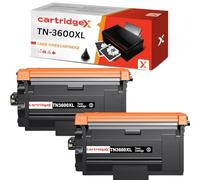 Cartridgex Compatible Toner Cartridge 2-Pack Replacement For Brother TN-3600XL High Capacity for DCP-L5510DW HL-L5210DN HL-L5210DW HL-L5215DN HL-L6210DW HL-L6410DN HL-L6415DN - Black