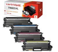 Cartridgex Compatible Toner Cartridge Multipack Replacement For Brother TN-821XL Black Cyan Magenta Yellow High Capacity for HL-L9430CDN HL-L9470CDN HL-L9470CDNT MFC-L9630CDN MFC-L9670CDN