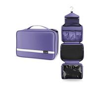 Carttiya Hanging Travel Toiletry Bag - Large Wash Bag for Men and Women, Waterproof Foldable Cosmetic Bag Make up Toiletry Bag with Hook for Business Trip, Gym, Vacation and Household (Purple)