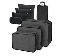 Carttiya Packing Cubes for Suitcase, 8PCS Waterfoor Travel Organiser, Machine Washable Durable Suitcase Organiser Bags with Shoe Bag, Cosmetic Bag (Black)