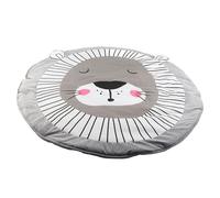 Cartton Animal Pattern Cotton Baby Toddler Play Mat Crawling Blanket Room Decor Pink White Gray Lion 37.4 37.4in 380g (Grey Lion)