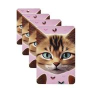 carttoon cat Car Air Fresheners Cards 4 Pcs Hanging Fragrance Scented Cards Long-Lasting Car Aromatherapy Tablets for Wardrobe Bathroom Car Interior Mirror Pendant Gifts