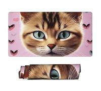 Carttoon Cat Mouse Pad Large Desk Mat XL PU Leather Desk Pad Waterproof Gaming Mousepad Easy Clean Desk Protector Mat Keyboard Mats, Writing Pad for Office Home 29.5 x 16 in