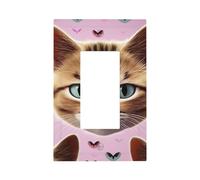 Carttoon Cat Wall Plates Decorative Light Switch Cover 1 Gang Outlet Covers Standard Size 5" x 3" Plug Covers Electrical Switchplate Home Decor for Bedroom Kitchen