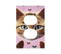 Carttoon Cat Wall Plates Decorative Light Switch Cover 1 Gang Outlet Covers Standard Size 5" x 3" Plug Covers Electrical Switchplate Home Decor for Bedroom Kitchen