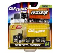 CarTuned Rig$ Container Case- Sneaky Pete, Yellow and Black DieCast Truck, Style 4