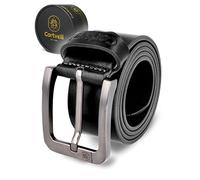 Cartvelli Premium Men's Leather Belt with Gift Box - Genuine Leather Men's Belt 40 mm Can be Shortened for Jeans Chinos Suit and Pants, black, 85