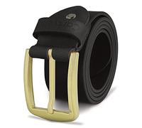 Cartvelli Vintage Leather Belt Men's 38 mm Made in Germany - Gift Box - Belt Clasp Gold - Black - X-Large