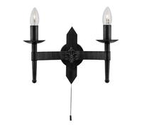 cartwheel double light matt black wall lamp