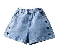 Cartwheel Shorts with Heart Design Mesh Shorts 5t (Blue, 3-4 Years)