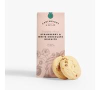 Cartwright & Butler Biscuits - 200g Strawberry and White Chocolate Biscuits with a Crisp Crumbly Crumb, Dried Strawberries and Fine White Chocolate, A Luxury Biscuit Gift in Signature Carton