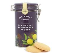 Cartwright & Butler Lemon Zest Shortbread Rounds Tin, Clip-Lid Tin, Soft and Crumbly All Butter Shortbreads