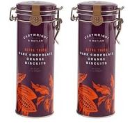 Cartwright & Butler Ultra Thick Orange Dark Chocolate Tin, 190 g (Pack of 2)