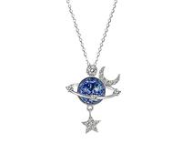 Carufin Cosmic Planet Necklaces Asteroid Crystal Collarbone Chain Jewelry for Women Girls