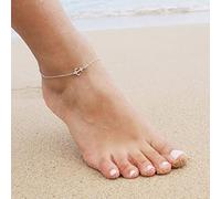 Carufin Turquoise Anklet Bracelets Multilayer Butterfly Anklets Flower Pearl Beaded Ankle Summer Accessories Beach Foot Jewelry for Women Girls (Anchor Anklet)