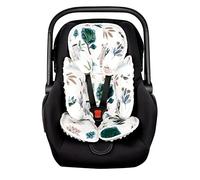 CARUILI 2 in 1 Infant Car Seat Insert, Car Seat Head Support Baby Girls Boys, Soft Newborn Carseat Insert Cushion, Perfect for Carseats, Strollers, Swings (White Animals)