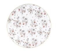 CARUILI Round Baby Play Mat for Floor, Soft Nursery Rug Girl, Anti Slip Kids Activity Tent Tummy Time Crawling Playmat Padded, White Floral (40" X 40")