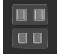 CARURLIFF 1 Pairs Shower Caddy Adhesive Relacement Sticker for Bathroom Kitchen, Square Double-Sided Adhesive Sticky Hook for No Drilling Wall Mount Holder, 10 cm