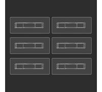 CARURLIFF 6 PCS Rectangular Shower Caddy Adhesive Replacement for Kitchen Bathroom Transparent Self-Adhesive Hooks Stickers for No Drilling Storage Shelf, Wall Mounted Corner Shelves, Set 3