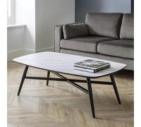Caruso Coffee Table - 130cm - White Marble Effect