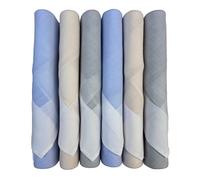 Caruso Italy Men's Formal Italia 100% Pure Cotton Handkerchief Light Dark Color (Pure Light Pack Of 6)