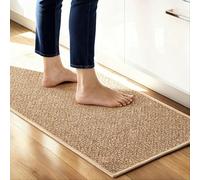 Carvapet Kitchen Mats for Floor, Super Absorbent Kitchen Rugs Non Slip Washable, Rubber Backing Soft Oatmeal Braided Kitchen Floor Mat Standing Mat Sink Mat(Brown,43 * 70cm)