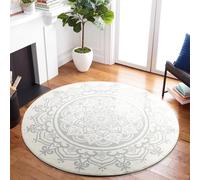 Carvapet Round Area Rug 91cm/3ft Soft Fluffy Circle Carpet Rug Short Pile Non Slip Washable Bohemian Mandala Floor Round Rugs(Grey Mandala)