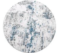 Carvapet Washable Round Area Rug 150cm/5ft Soft Fluffy Circle Carpet Rug Printed Short Pile Non Slip Floor Round Rugs for Entryway Living Room Bedroom(Mottled Blue)