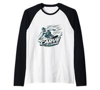 Carve The Curve Snowboard Snowboarding Snowboarder Quote Fun Raglan Baseball Tee