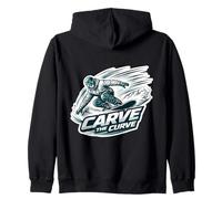 Carve The Curve Snowboard Snowboarding Snowboarder Quote Fun Zip Hoodie