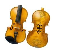 Carved And Inlaid Shell Back 4/4 Light Brown Violin With Exquisite Back Pattern