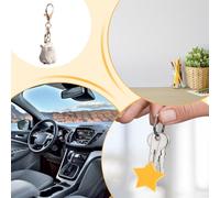 Carved Bear Keychain - Handmade Wood Figurine Miniature, Animal Charm, Rustic Crafted Design, Artisan Carving Accessory, Detailed Ornament Sculpture | Bear Charm for Bags Keys Car