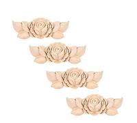 Carved Door Appliques, Elegant European Design, Versatile Home Decoration, Dual-Sided Patterns - Replacement for DIY Decor Interior Design - 4Pcs Set 3.5 * 1.4in Wood Material