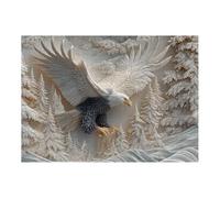 Carved Eagle Jigsaw | Challenging Jigsaw | Bald Eagle Puzzle Game - for Adults Women Men Family Bonding Social Activity Home Decoration