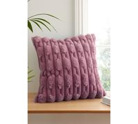 Bianca So Soft Carved Faux Fur Cushion - Pink - 50x50cm