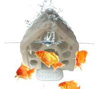 Carved Fish Cave Aquarium Fish Hollow Decoration with Closed Space Ceramic Tank for Reptile Turtle Natural Style Accessory Art Design Betta House