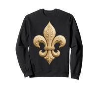 Carved Fleur De Lis Classical Heraldic Emblem Art Sweatshirt
