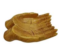 Carved Hand Decorative Bowl, Crystal Holder for Stones Display, Crystal Display Shelf, Wood Key Bowl, Offering Bowl for Display, Wooden Bowls for Decor