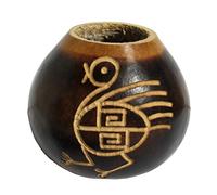 Carved Natural Gourd with Engraved Dancing Bird