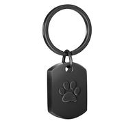 Carved Personalised Pet Ashes Key Chain - Engravable Stainless Steel Cremation Urn for Dogs Cats Customized Engraved Memorial Keepsake Ash Holder for Travel Daily Carry