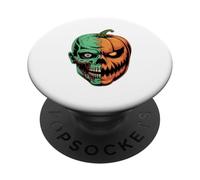 Carved Pumpkin Half As Horror Zombie Halloween Family PopSockets Adhesive PopGrip