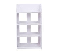 Carved Shoe Cabinet, 4 Tiers White Corner Shoe Cabinet Modern Multifunctional Hollow Carved Shoes Rack Wood Shoes Storage Rack Organising Shelf for Living Room Bedroom Hallway Entry Way,40 * 23 * 71cm