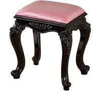 Carved Stool with Padded CushSlish Makeup & Shoe Changing Seat Strong LoadBearing Capaci Ideal for Bedroom or Living Room Decor