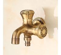 Carved Wall Mount Bibcock Brass Retro Tap Decorative Outdoor Garden Taps Washing Machine Mop Luxury Antique WC Faucet