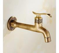 Carved Wall Mount Bibcock Brass Retro Tap Decorative Outdoor Garden Taps Washing Machine Mop Luxury Antique WC Faucet