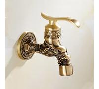 Carved Wall Mount Bibcock Brass Retro Tap Decorative Outdoor Garden Taps Washing Machine Mop Luxury Antique WC Faucet