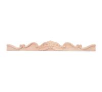 Carved Wood Applique Decorative Onlay for Beds and Doors, Beige Floral Trim | Unfinished Timber Mould, European Style, Versatile Application, Easy Installation, Handcrafted Woodwork for Furniture