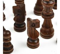 Carved Wood Chess Set 32 Pieces Designed for Standard Chess Rules and Full Game Experience Indoors Outdoors